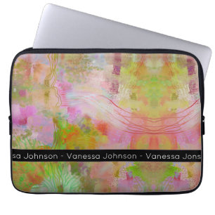 Funda Para Portátil Psicodélico abstracto único rosa luscamente person