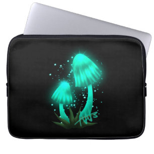Funda Para Portátil Psicodélico Tapón de pixie Gopando champiñón cian