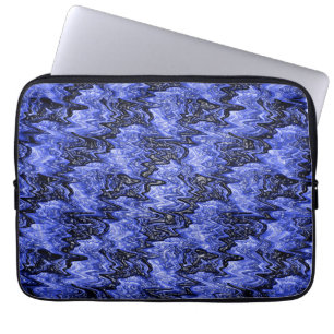 Funda Para Portátil Puddle brillante azul negro sacudidamente abstract