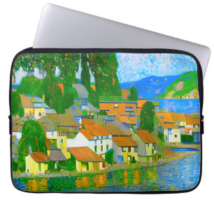 Funda Para Portátil Pueblo Mediterráneo Impresionista junto al Mar