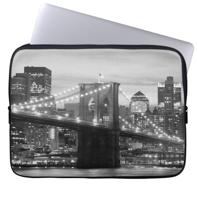 Funda Para Portátil Puente de Brooklyn y horizonte de Manhattan (Frente)