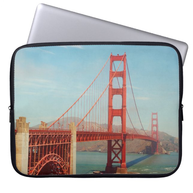 Funda Para Portátil Puente dorado (Frente)