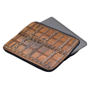 Funda Para Portátil Puerta de madera india