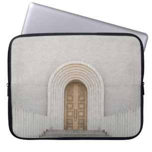 FUNDA PARA PORTÁTIL PUERTA DE MADERA MARRÓN