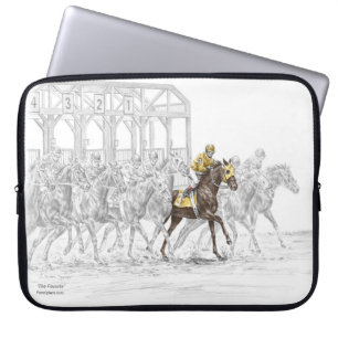 Funda Para Portátil Puerta el comenzar de la carrera de caballos