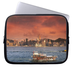 Funda Para Portátil Puerto de Hong Kong en la puesta del sol