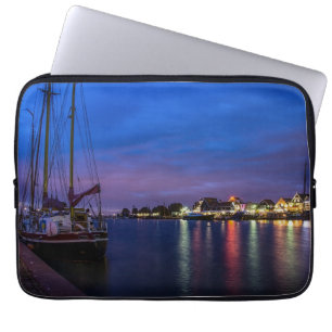 Funda Para Portátil Puerto de Volendam iluminado por la noche