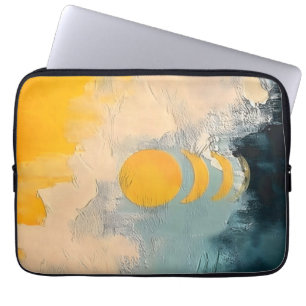 Funda Para Portátil Puesta de sol abstracta: calma dorada sobre horizo
