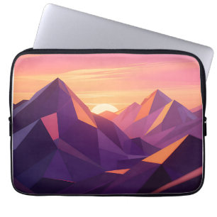 Funda Para Portátil Puesta de sol geométrica de montaña Low Poly