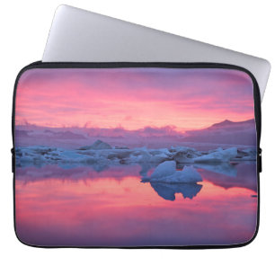 Funda Para Portátil Puesta de sol sobre la laguna glaciar de Jokulsarl