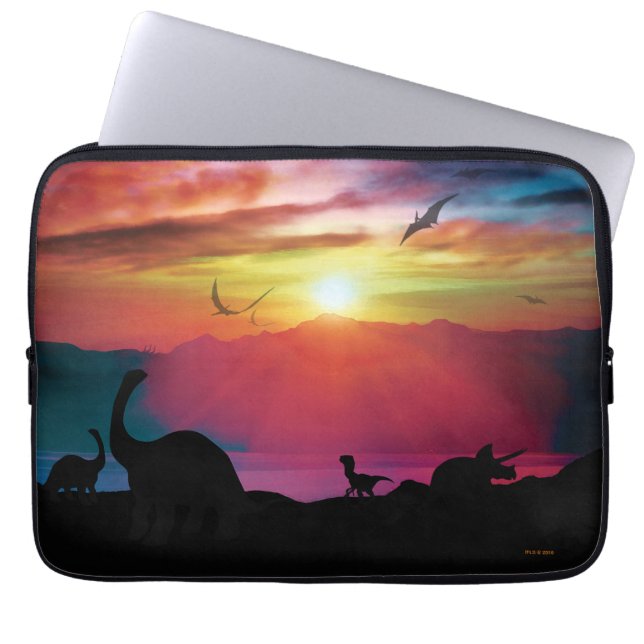 Funda Para Portátil Puesta del sol del dinosaurio (Frente)
