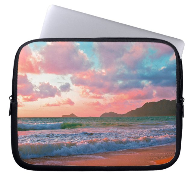 Funda Para Portátil Puesta del sol hawaiana tropical (Frente)