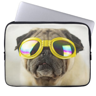 Funda Para Portátil Pug con gafas