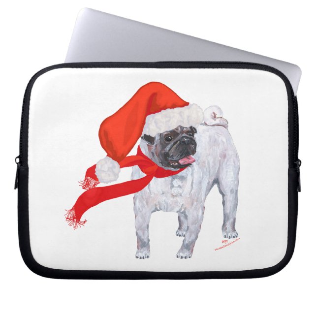 Funda Para Portátil Pug de Navidad (Frente)