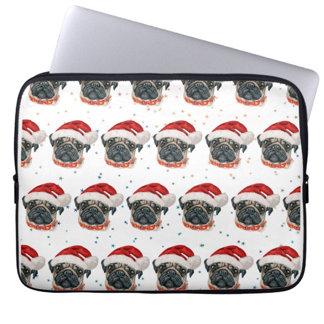 Funda Para Portátil Pug Dog Breed Christmas Stars (Frente)