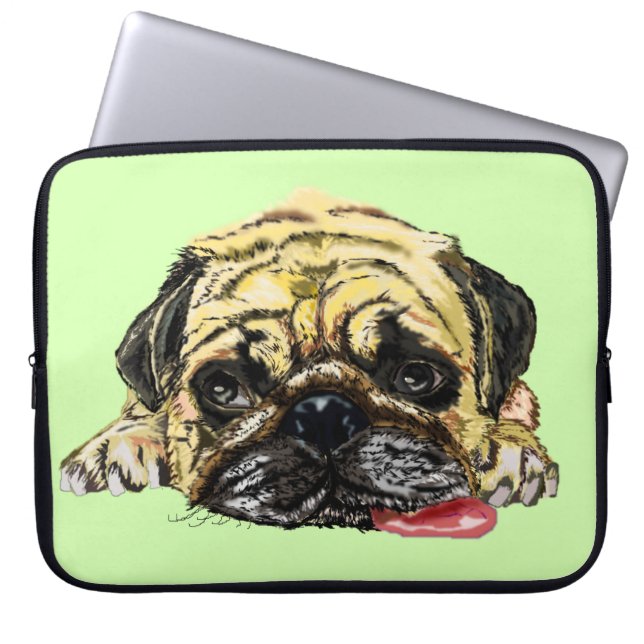 Funda Para Portátil Pug Dog Portátil Sleeve (Frente)