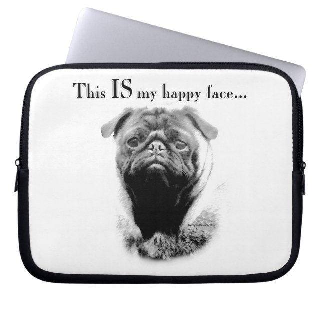 Funda Para Portátil Pug Happy Face (Frente)