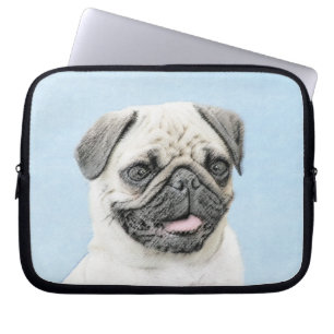 Funda Para Portátil Pug Painting - Cute Original Dog Art