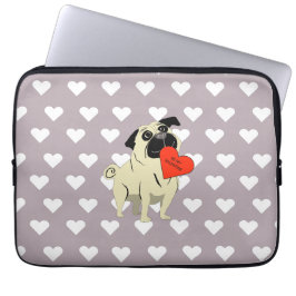 Funda Para Portátil Pug sé mi San Valentín