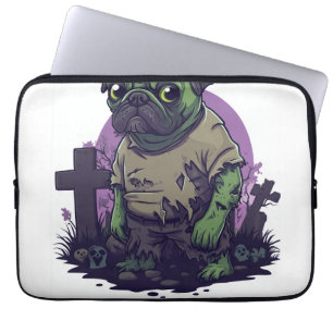 Funda Para Portátil Pug Zombie � Perro Divertido de Halloween No Muert