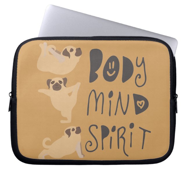 Funda Para Portátil Pugs de Yoga (Frente)