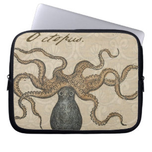 Funda Para Portátil Pulpo Kraken Antiguo Marino Vida Silvestre Costera