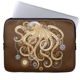 Funda Para Portátil Pulpo Steampunk Retro Fantasía Mecánica
