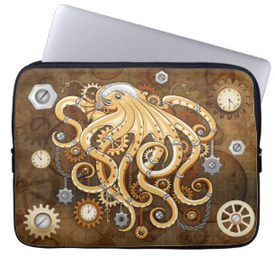Funda Para Portátil Pulpo Steampunk Retro Fantasía Mecánica