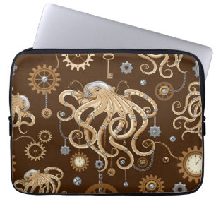 Funda Para Portátil Pulpo Steampunk Retro Fantasía Mecánica