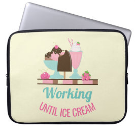 Funda Para Portátil Pun tonto trabajando hasta crema de hielo - tratam