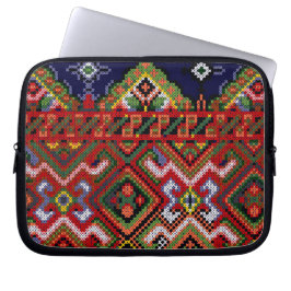 Funda Para Portátil Puntada cruzada ucraniana Neopren Zippered bordado