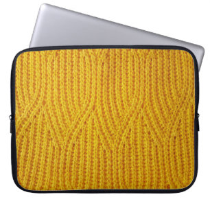 Funda Para Portátil Punto amarillo: fondo de superficie textil.
