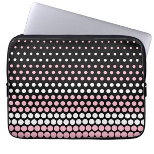 Funda Para Portátil Punto de Polka Blanco y Rosa Cameo