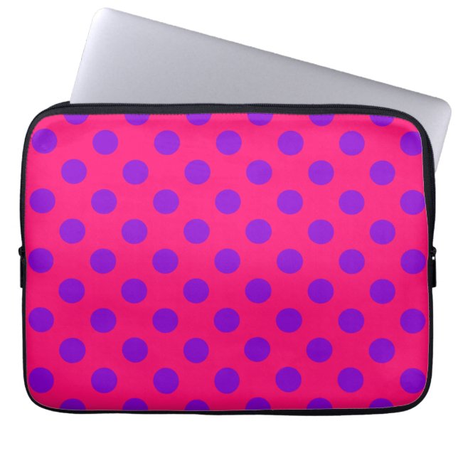 Funda Para Portátil Punto de polka morado sobre cereal (Frente)