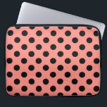 Funda Para Portátil Punto de polka negro sobre melocotón<br><div class="desc">Punto de polka negro sobre melocotón</div>