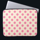Funda Para Portátil Punto de polka rosa sobre crema<br><div class="desc">Punto de polka rosa sobre crema</div>