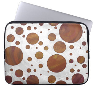 Funda Para Portátil Punto Polka de chocolate con remolque de chocolate