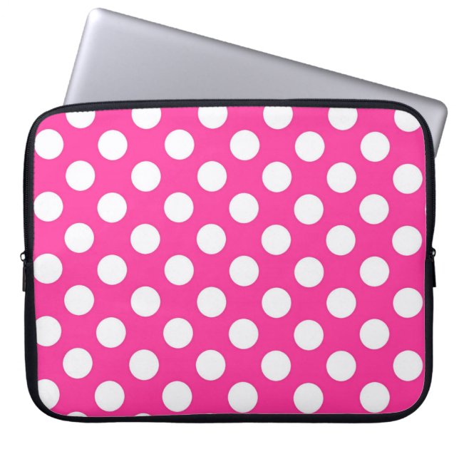 Funda para portátil Punto Polka Rosa (Frente)