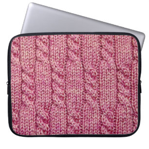 Funda Para Portátil Punto telegrafiado hilado rosado