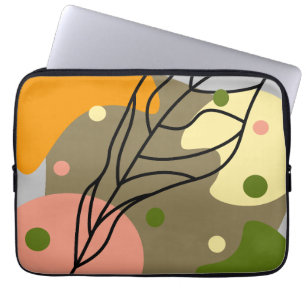 Funda Para Portátil Puntos abstractos interesantes con hojas