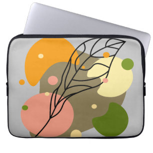 Funda Para Portátil Puntos abstractos interesantes con hojas