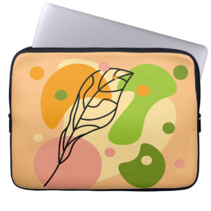 Funda Para Portátil Puntos abstractos interesantes con hojas