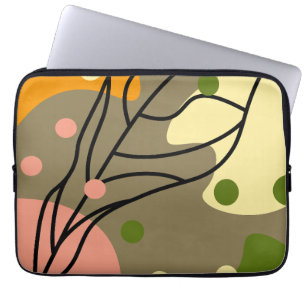 Funda Para Portátil Puntos abstractos interesantes con hojas