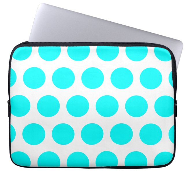 Funda Para Portátil Puntos Aqua Polka (Frente)