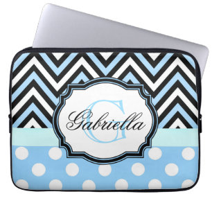 Funda Para Portátil Puntos azules y rayas