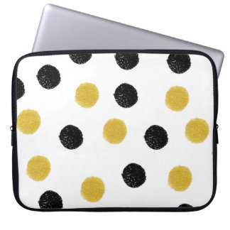 Funda Para Portátil Puntos caóticos de oro: Esplash vintage.