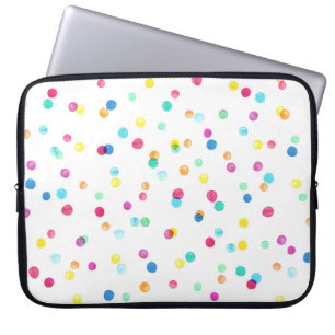 Funda Para Portátil Puntos de acuarela brillantes: Patrón sin foco.