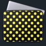 Funda Para Portátil Puntos de polka amarillos sobre fondo negro<br><div class="desc">Puntos de polka amarillos sobre fondo negro</div>