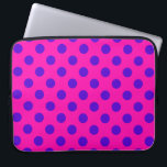 Funda Para Portátil Puntos de polka azul en fuchsia<br><div class="desc">Puntos de polka azul en fuchsia</div>