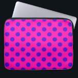 Funda Para Portátil Puntos de polka azul en fuchsia<br><div class="desc">Puntos de polka azul en fuchsia</div>